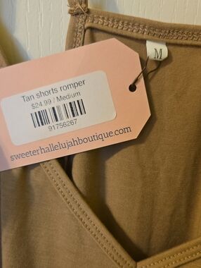 Tan Shorts Romper - Medium